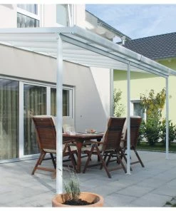 Gutta 4293103 Terrassenüberdachung Weiß, 306 X 306 Cm