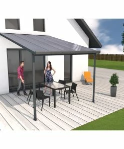 Gutta 4293162 Terrassenüberdachung Anthrazit, 306 X 406 Cm