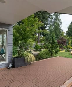 Home Deluxe WPC Bavaro Terrassenfliesen, 11 Stck., 30x30 Cm, 1m², Hellbraun