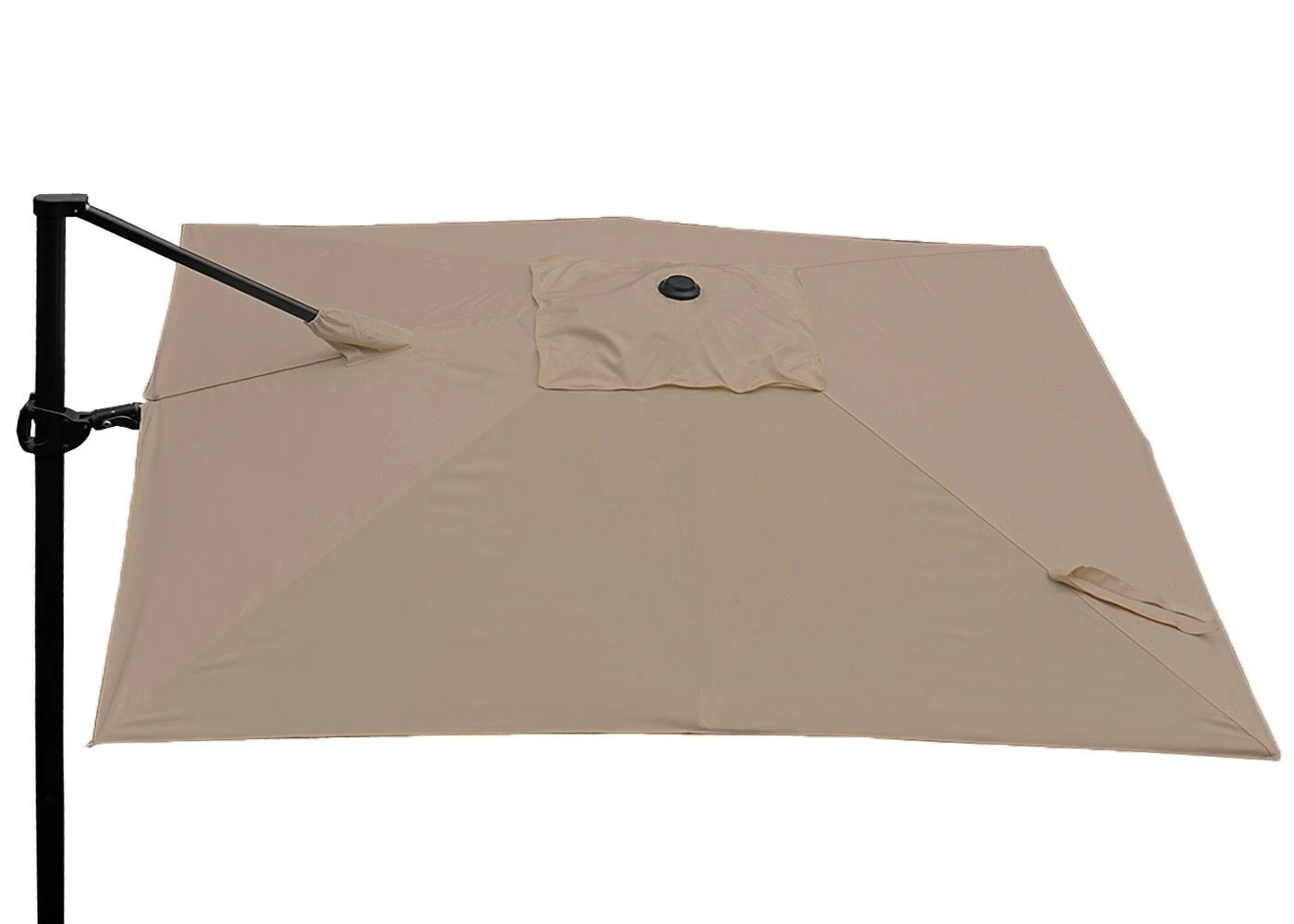 Gastronomie-Ampelschirm MCW-A39, 3x3m (Ø4,24m) Schwenkbar Drehbar, Polyester/Alu 31kg ~ Taupe-braun Ohne Ständer – Bild 2