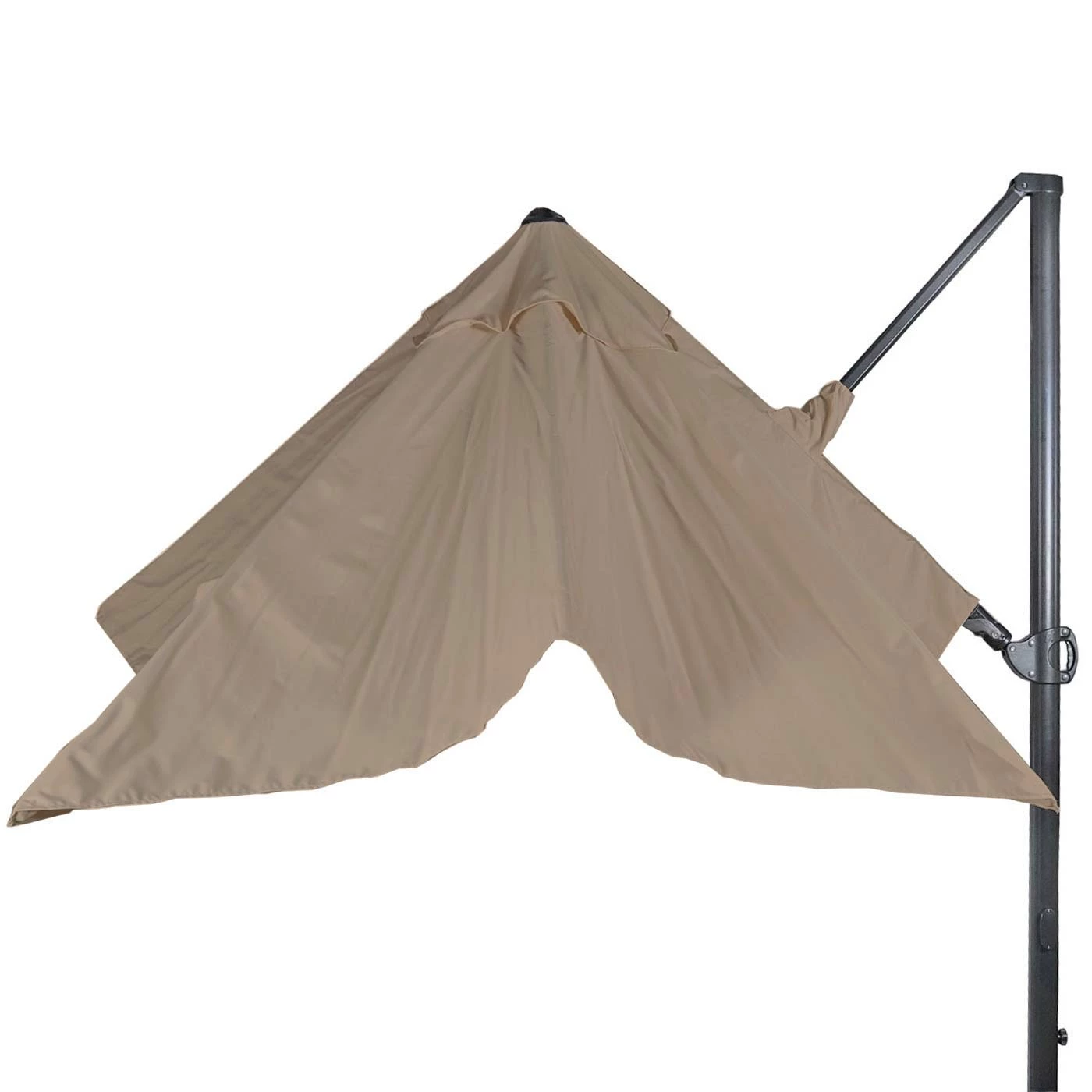 Gastronomie-Ampelschirm MCW-A39, 3x3m (Ø4,24m) Schwenkbar Drehbar, Polyester/Alu 31kg ~ Taupe-braun Ohne Ständer – Bild 5