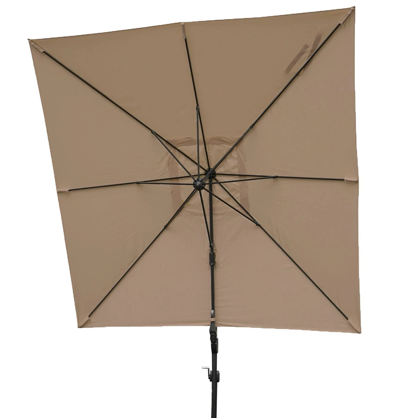 Gastronomie-Ampelschirm MCW-A39, 3x3m (Ø4,24m) Schwenkbar Drehbar, Polyester/Alu 31kg ~ Taupe-braun Ohne Ständer – Bild 6