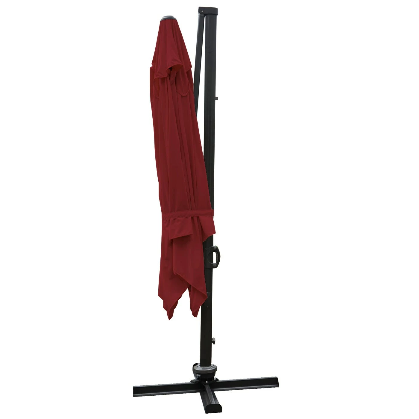 Gastronomie-Ampelschirm MCW-A39, 3x3m (Ø4,24m) Schwenkbar Drehbar, Polyester/Alu 31kg ~ Bordeaux Ohne Ständer – Bild 4