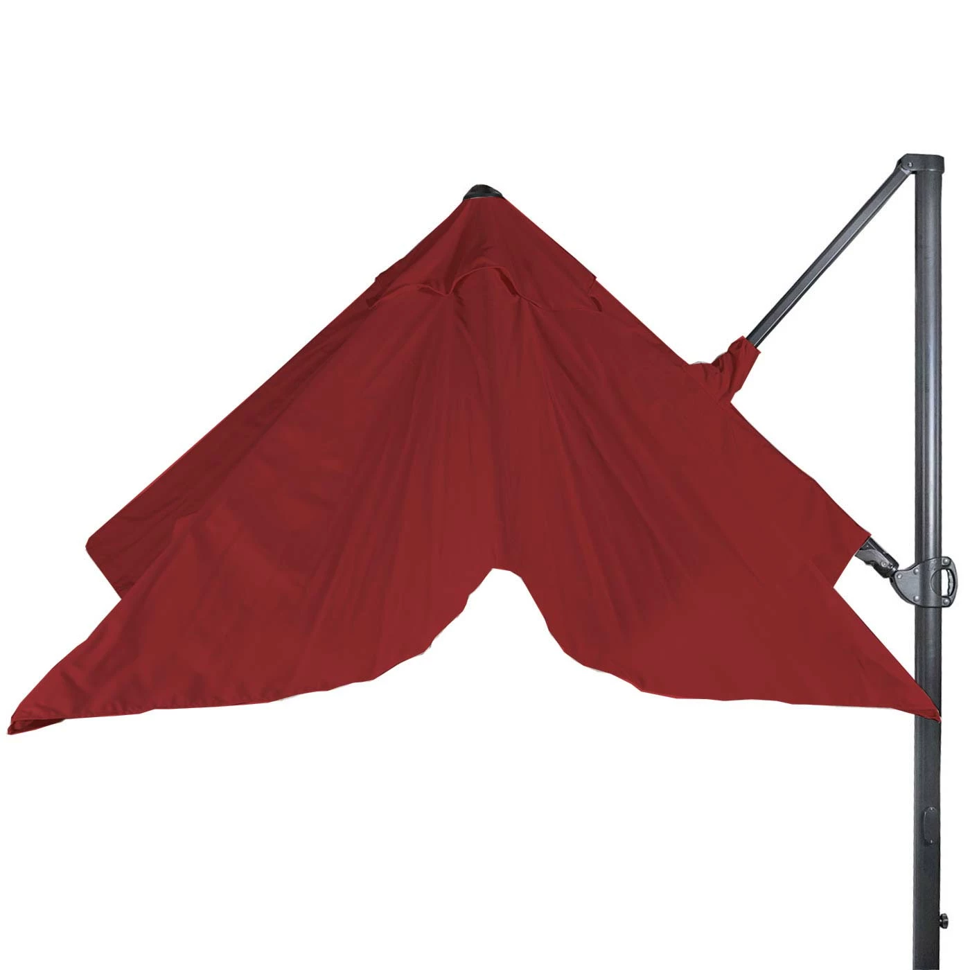 Gastronomie-Ampelschirm MCW-A39, 3x3m (Ø4,24m) Schwenkbar Drehbar, Polyester/Alu 31kg ~ Bordeaux Ohne Ständer – Bild 5