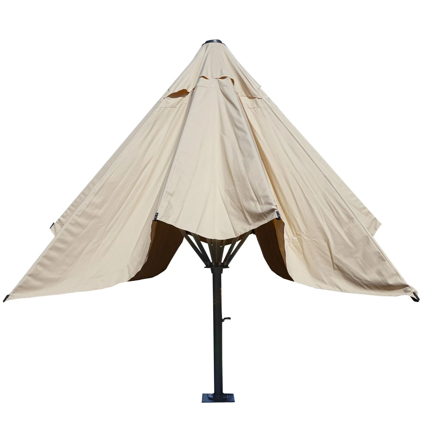 Gastronomie-Luxus-Sonnenschirm MCW-D20, XXL-Schirm Marktschirm, 5x5m (Ø7,2m) Polyester/Alu 75kg ~ Creme – Bild 2