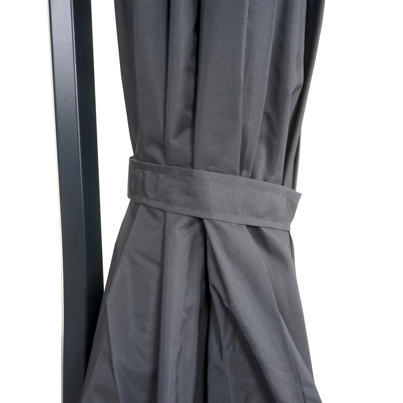 Deluxe Ampelschirm MCW-D14, Sonnenschirm, Rund Ø 3m Polyester Alu/Stahl 14kg ~ Anthrazit Ohne Ständer – Bild 3