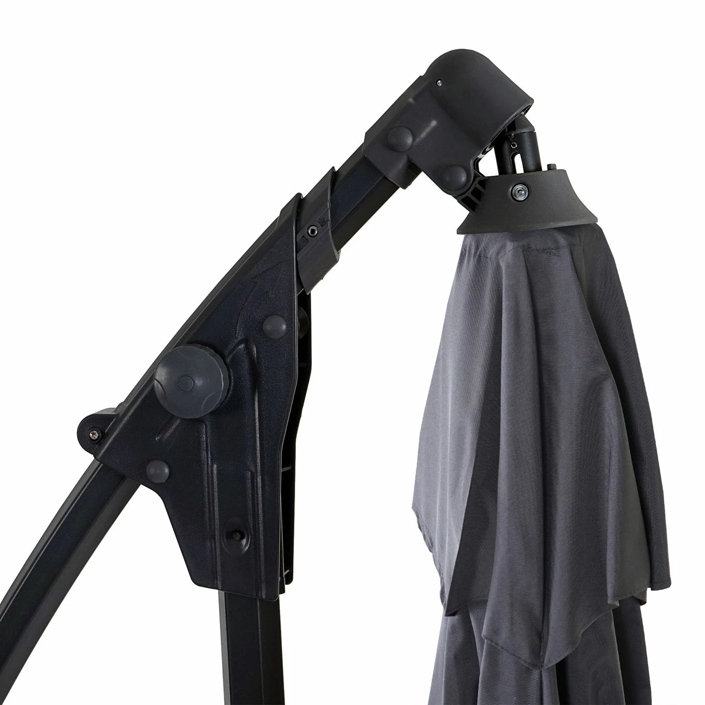 Deluxe Ampelschirm MCW-D14, Sonnenschirm, Rund Ø 3m Polyester Alu/Stahl 14kg ~ Anthrazit Ohne Ständer – Bild 5