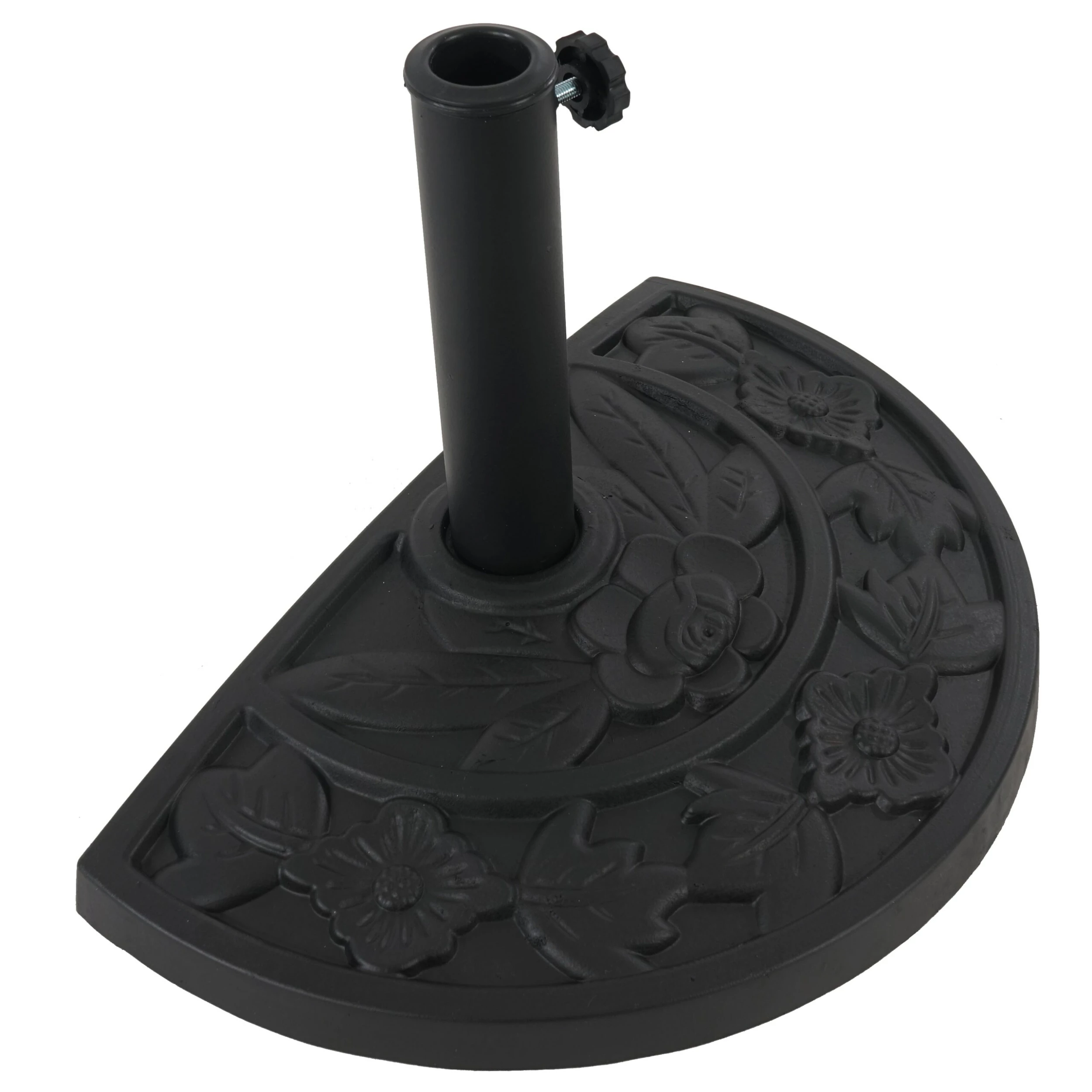 MCW Sonnenschirmständer Halbrund Lorca, Schirmständer Sonnenschirmfuß, Gußoptik