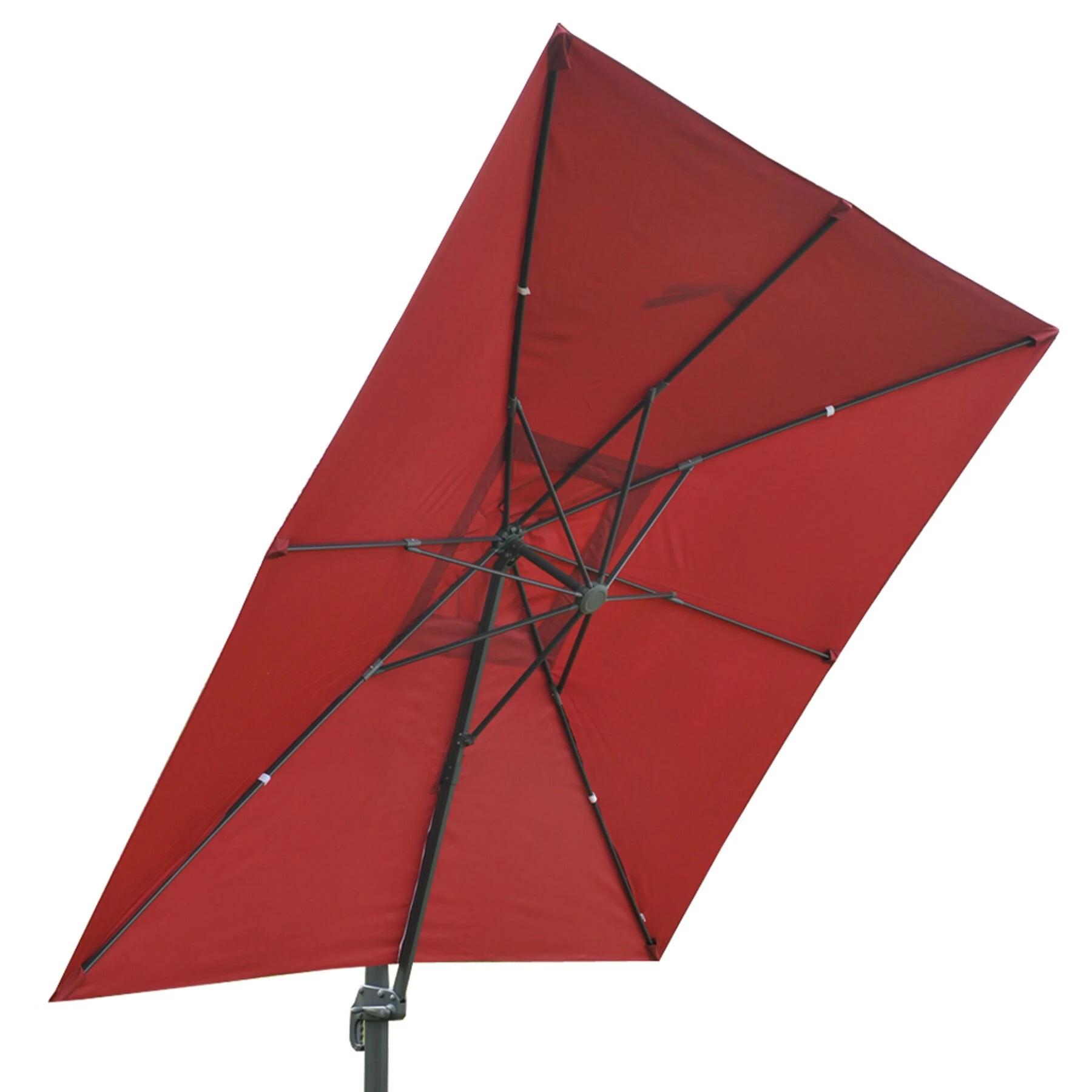 Gastronomie-Ampelschirm MCW-A96, Sonnenschirm, 3x3m (Ø4,24m) Polyester/Alu 23kg ~ Türkis Ohne Ständer – Bild 3