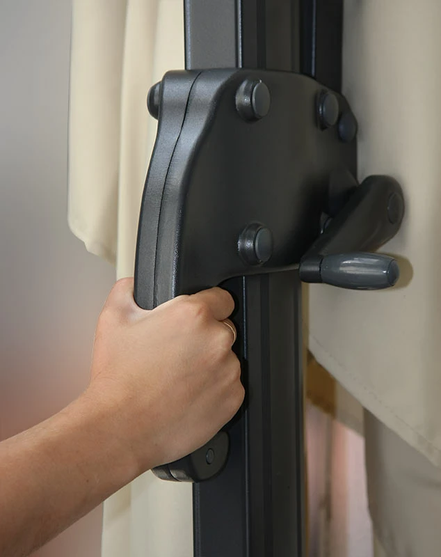 Gastronomie-Ampelschirm MCW-A96, Sonnenschirm, 3x3m (Ø4,24m) Polyester/Alu 23kg ~ Türkis Ohne Ständer – Bild 5