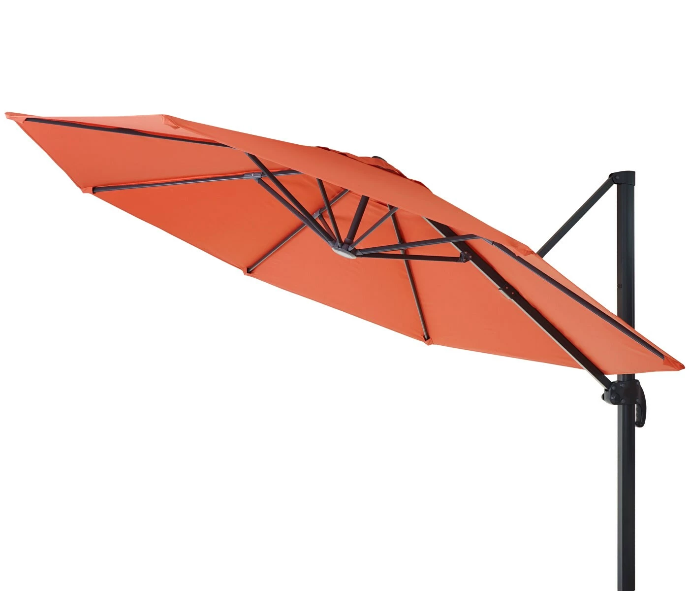 Gastronomie-Ampelschirm MCW-A96, Sonnenschirm, Rund Ø 3m Polyester Alu/Stahl 23kg ~ Terracotta Ohne Ständer – Bild 6