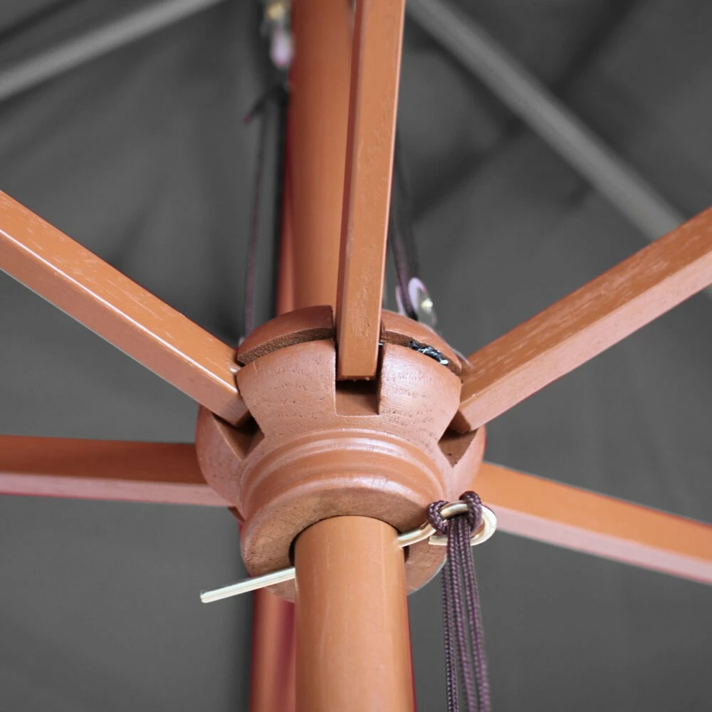 MCW Sonnenschirm Lissabon, Gartenschirm Marktschirm, 2x3m Polyester/Holz 6kg ~ Anthrazit – Bild 4