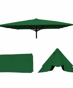 Ersatz-Bezug Für Gastronomie Sonnenschirm MCW-D20, Sonnenschirmbezug Ersatzbezug, 5x5m (Ø7,2m) Polyester ~ Dunkelgrün