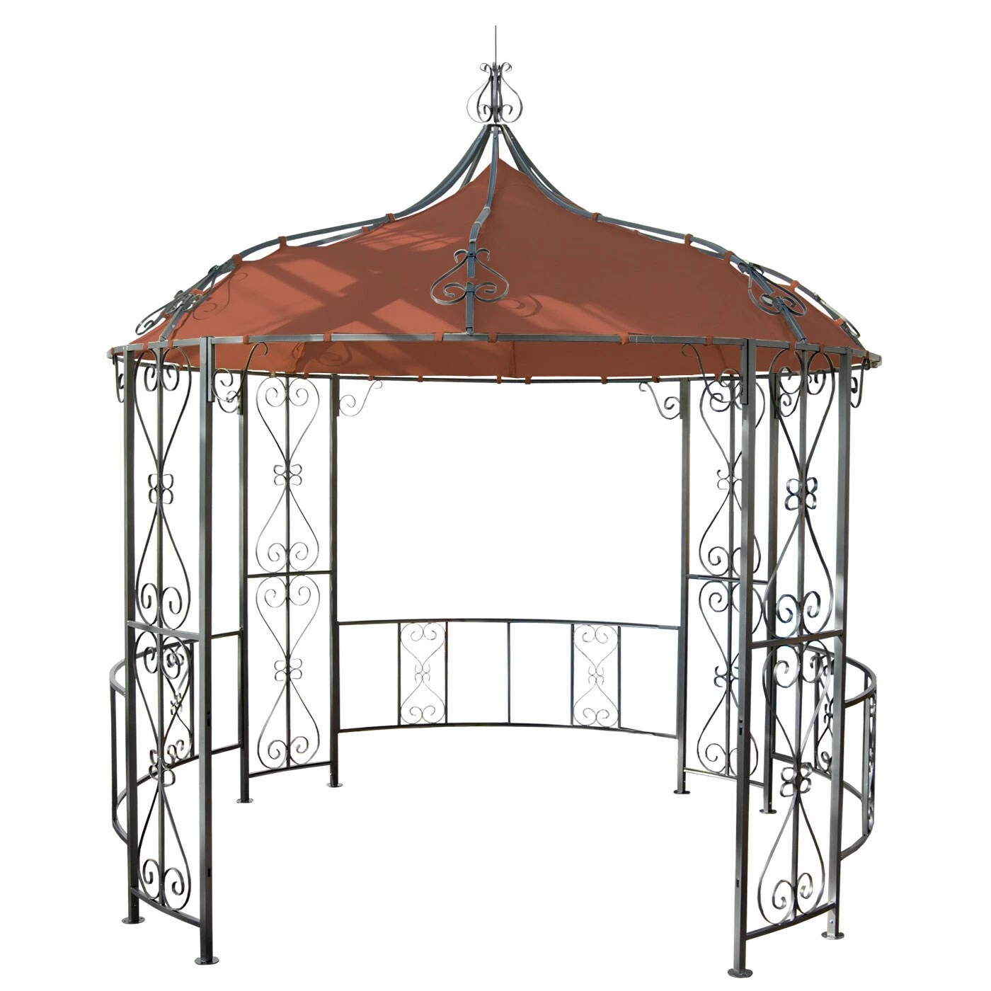 MCW Ersatzbezug Für Dach Pergola Pavillon Cabrera Ø 3m ~ Terracotta-braun – Bild 2