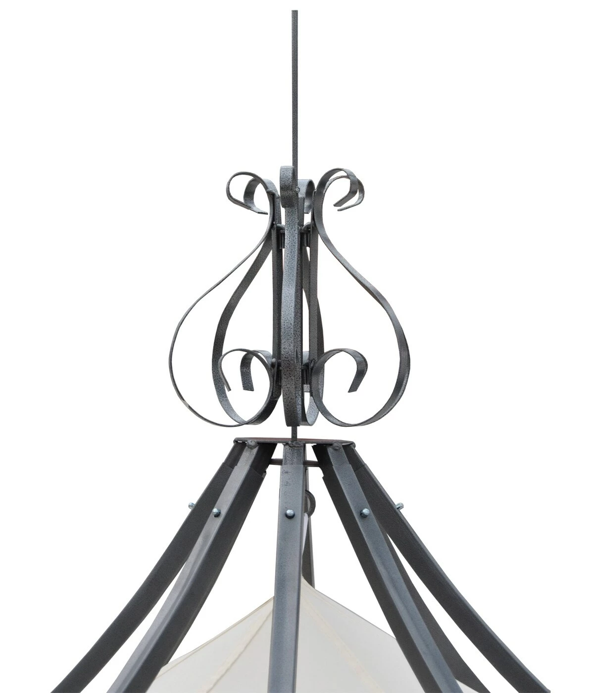 MCW Pergola Cabrera, Rundpavillon Garten Pavillon, Stabiles Stahl-Gestell, Ø 3m ~ Creme – Bild 4