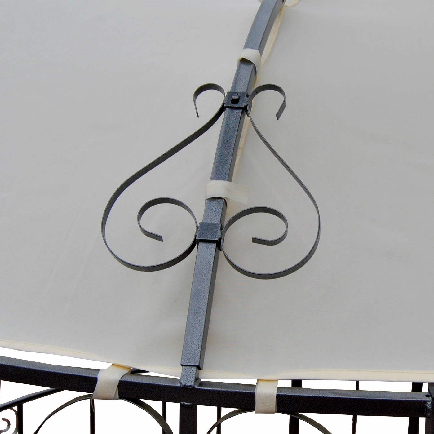 MCW Pergola Cabrera, Rundpavillon Garten Pavillon, Stabiles Stahl-Gestell, Ø 3m ~ Creme – Bild 5