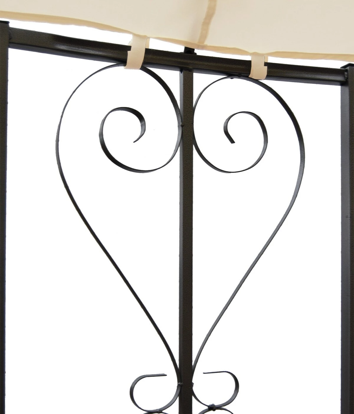 MCW Pergola Cabrera, Rundpavillon Garten Pavillon, Stabiles Stahl-Gestell, Ø 3m ~ Creme – Bild 6