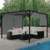 MCW Pergola Beja, Garten Pavillon Terrassenüberdachung, Stabiles 6cm-Stahl-Gestell + Schiebedach Grau ~ 3x3m