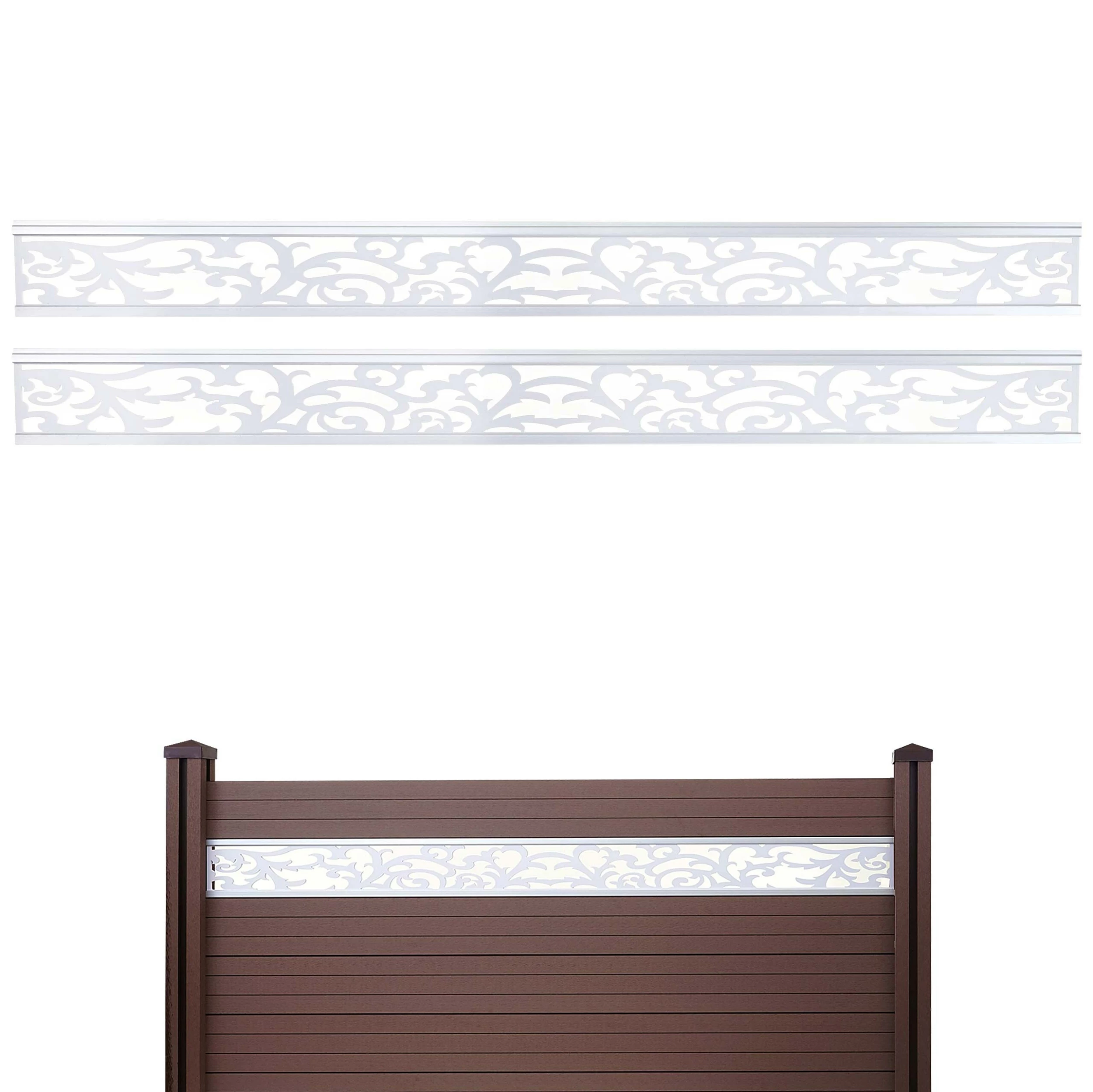 MCW 2er-Set Dekopaneel Für WPC-Sichtschutz Savoie, Verkleidung, 16x177cm Weiß