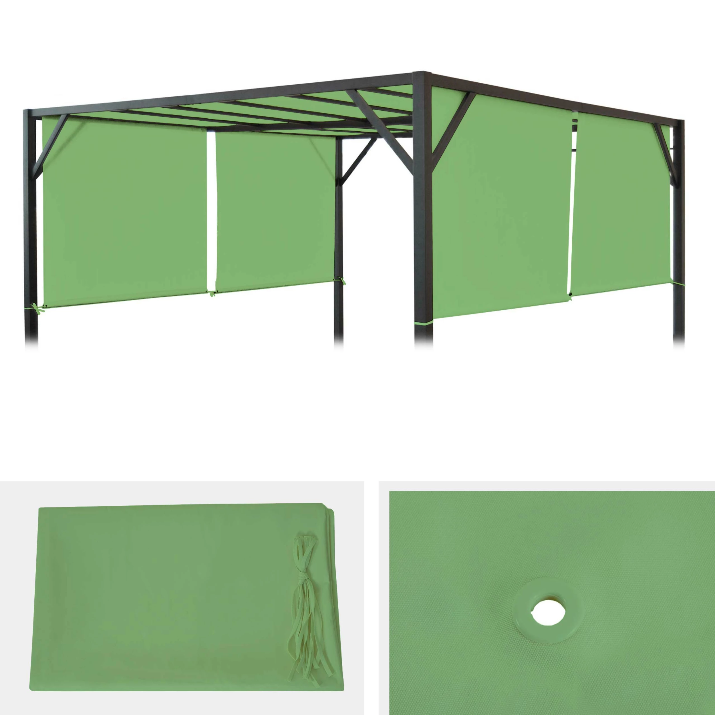 MCW Ersatzbezug Für Dach Pergola Pavillon Beja 3x3m ~ Grün