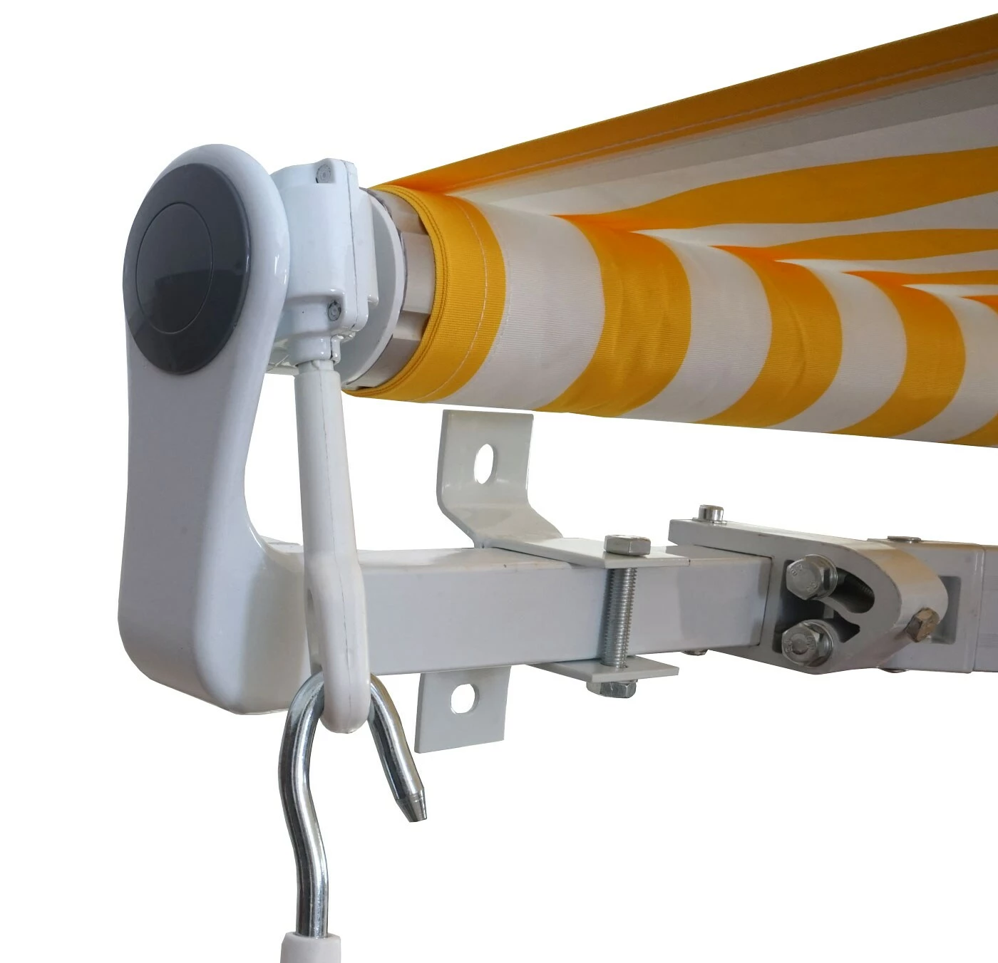 Alu-Markise MCW-E31, Gelenkarmmarkise Sonnenschutz 3x2,5m ~ Polyester, Grau-braun – Bild 3