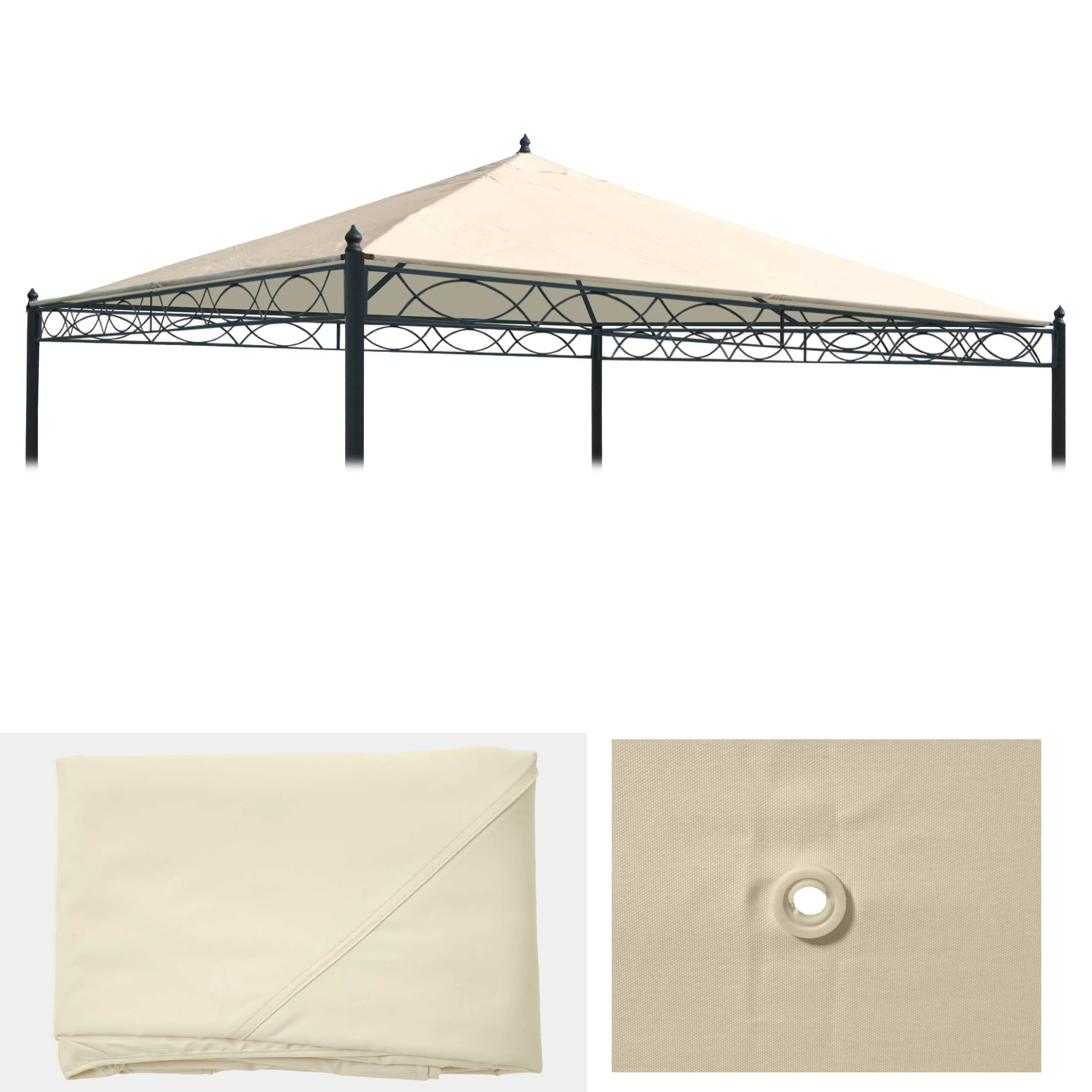 MCW Ersatzbezug Für Dach Pergola Pavillon Calpe 3x3m ~ Creme