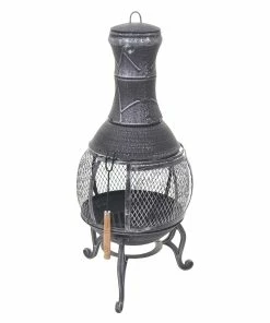 Terrassenofen MCW-F71, Feuerstelle Terrassenkamin Gartenkamin Gartenofen, Gusseisen 11,7kg 91x42x42cm