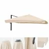 Ersatz-Bezug Für Luxus-Ampelschirm MCW-A96 Mit Flap, Schirmbezug Ersatzbezug, 3,5x3,5m (Ø4,95m) Polyester 4kg ~ Creme
