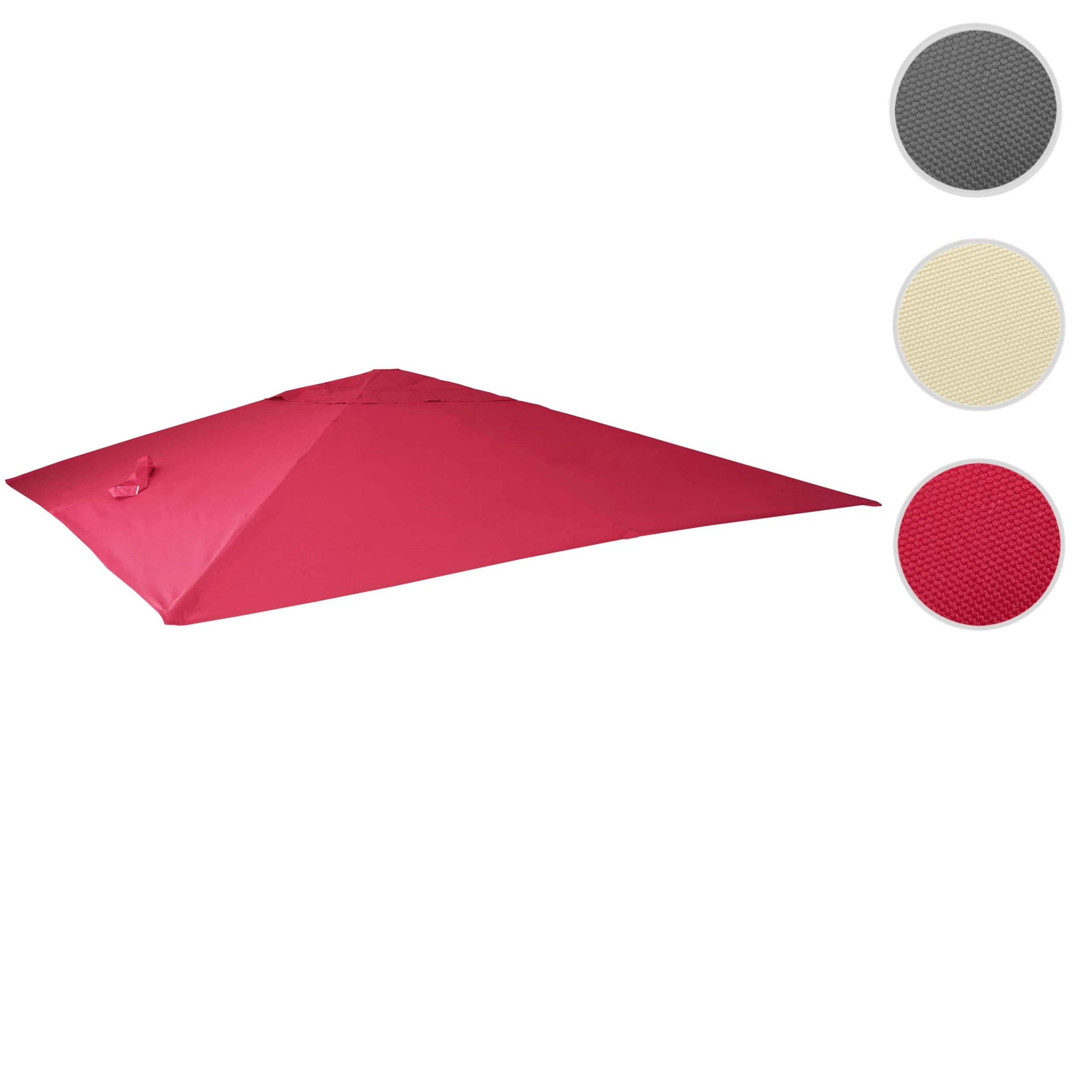 Ersatz-Bezug Für Luxus-Ampelschirm MCW-A96, Sonnenschirmbezug Ersatzbezug, 3,5x3,5m (Ø4,95m) Polyester 4kg ~ Bordeaux – Bild 5