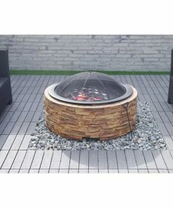 Westmann Feuerstelle Steinoptik Mit Abfanggitter