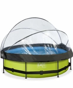 EXIT Lime Pool ø300x76cm Mit Abdeckung Und Filterpumpe - Grün