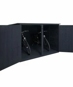 2er-Fahrradgarage MCW-H60, Fahrradbox Geräteschuppen Gerätehaus, Abschließbar 151x200x200cm ~ Anthrazit