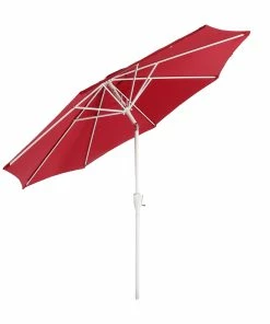 MCW Sonnenschirm Asti, Gartenschirm, Ø 3m Neigbar Polyester/Alu 5kg ~ Rot