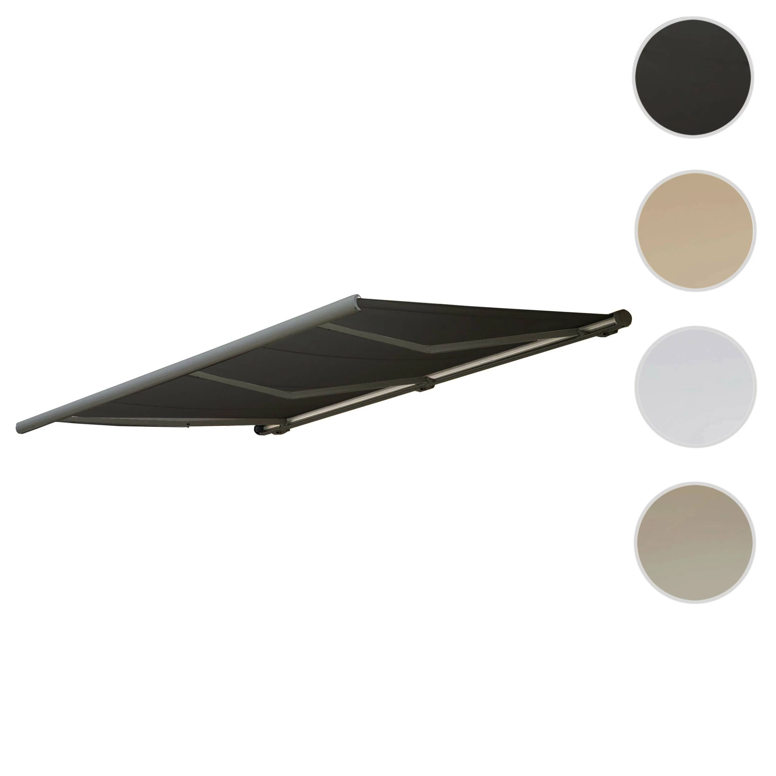 Elektronische Kassettenmarkise MCW-H27, Markise Vollkassette 6x3m ~ Polyester Anthrazit, Rahmen Grau – Bild 6