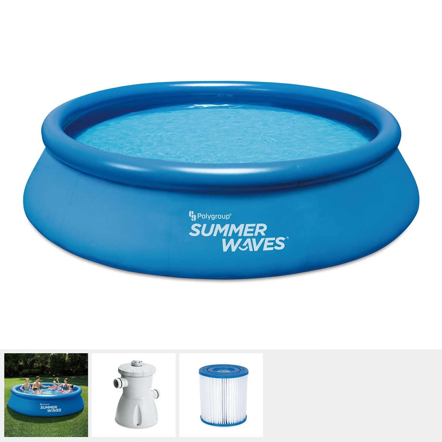 SummerWave Summer Waves Rundpool Ø366x76 Cm Blau – Bild 4