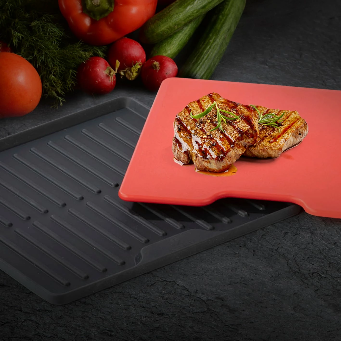 Landmann Silikonmatte Mit Schneidbrett 25cm – Bild 5