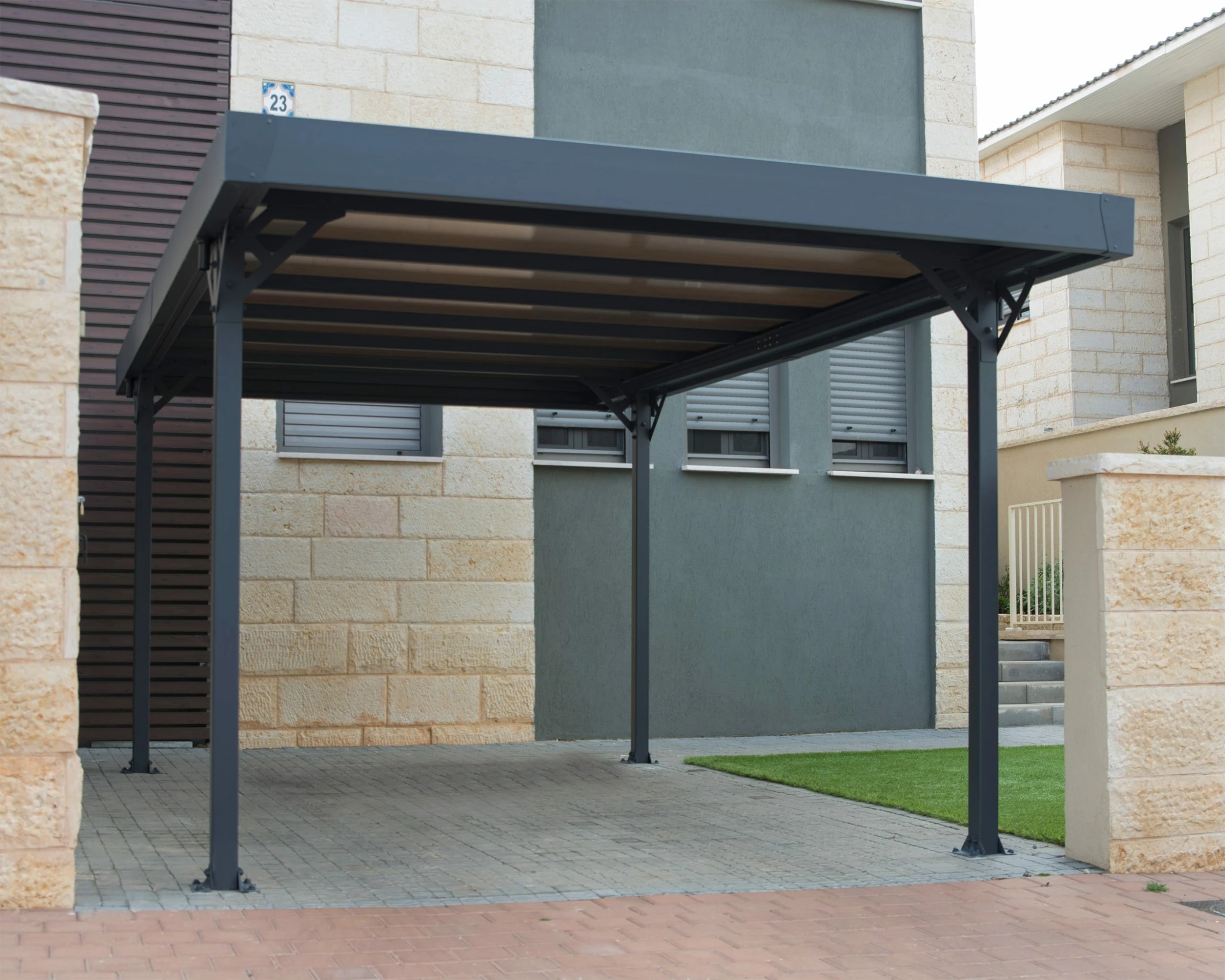Palram - Canopia Aluminium Carport Palma 5000 Grau – Bild 3