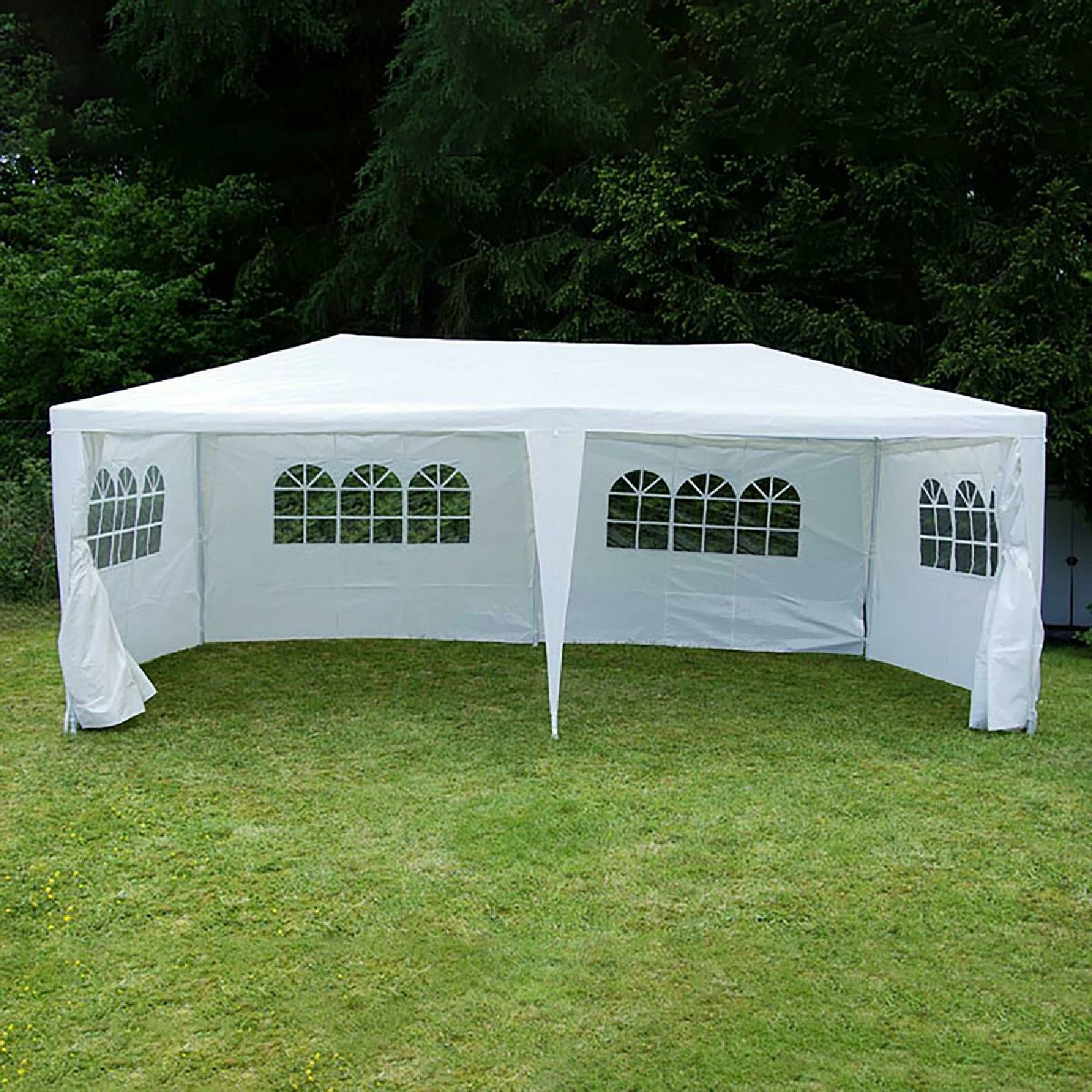 VCM Pavillon 3x6 M In Weiß PE Plane + Seitenteile Partyzelt Gartenzelt Sonnenschutz – Bild 2