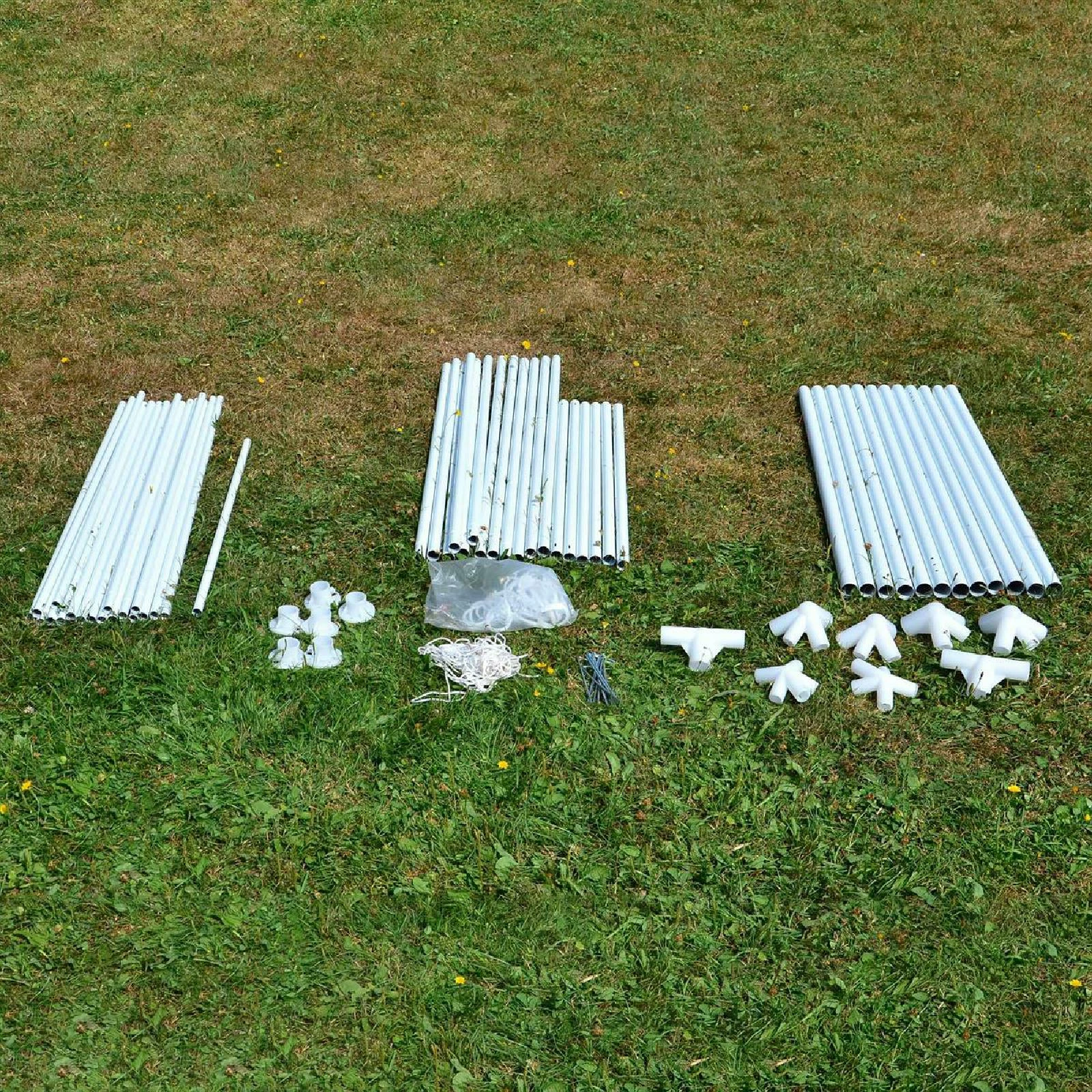 VCM Pavillon 3x6 M In Weiß PE Plane + Seitenteile Partyzelt Gartenzelt Sonnenschutz – Bild 4