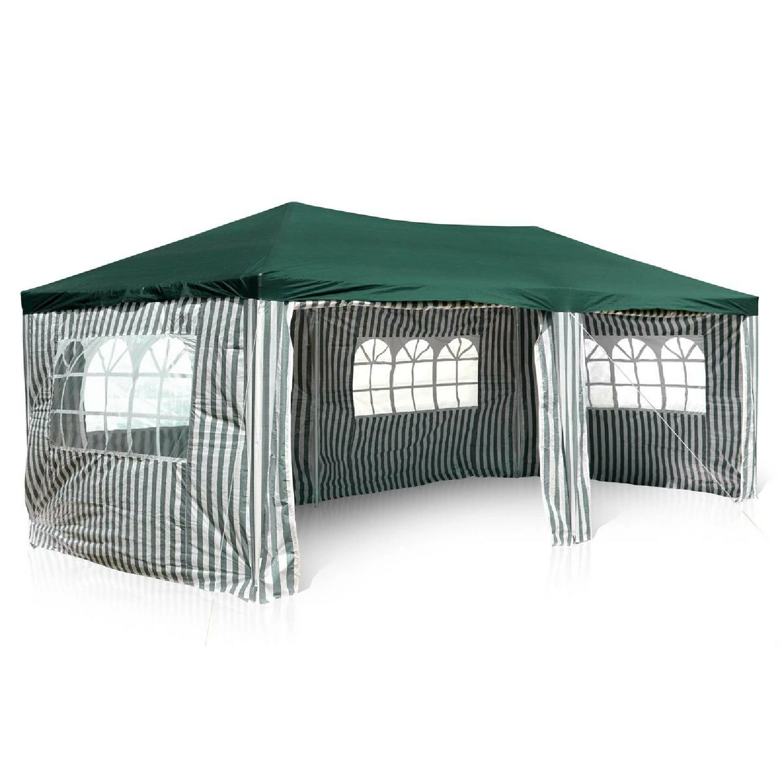 VCM Pavillon Partyzelt Grün 3x6m PE 110g/m² Gartenzelt Festzelt Eventzelt Marktzelt
