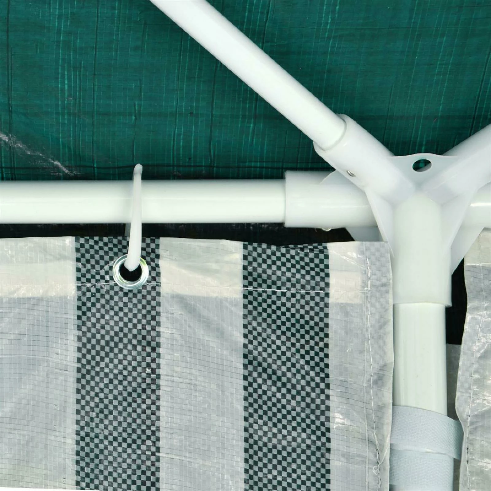 VCM Pavillon Partyzelt Grün 3x6m PE 110g/m² Gartenzelt Festzelt Eventzelt Marktzelt – Bild 3