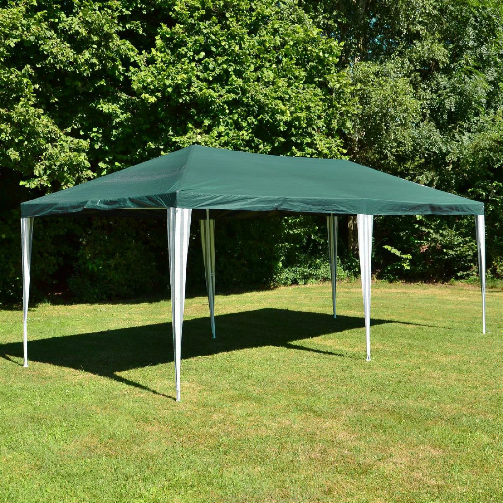 VCM Pavillon Partyzelt Grün 3x6m PE 110g/m² Gartenzelt Festzelt Eventzelt Marktzelt – Bild 5