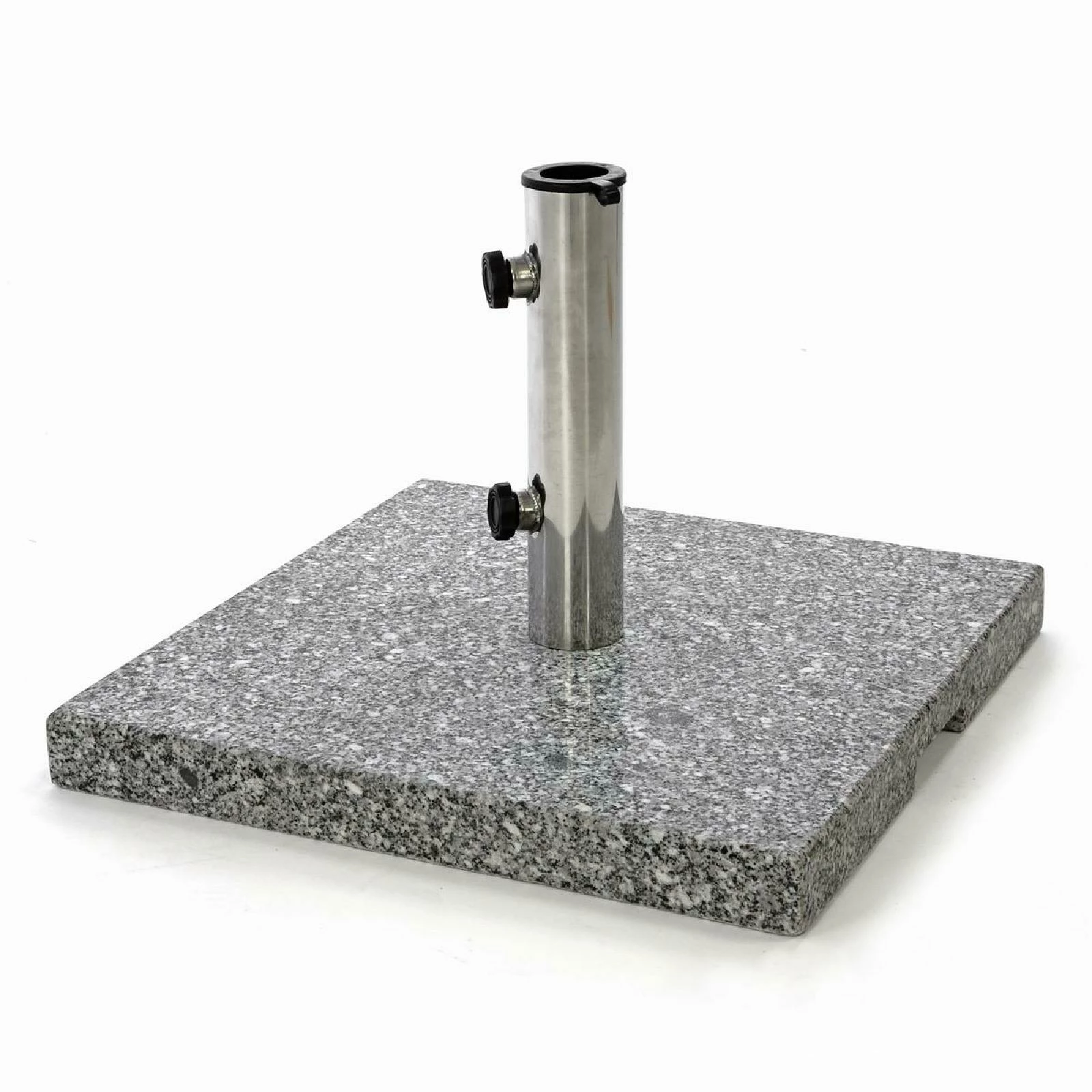 VCM Sonnenschirmständer 26 Kg Granit Grau Eckig 45x45 Cm Edelstahlhülse Standfüße