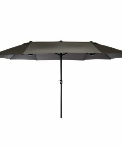 VCM Doppelsonnenschirm XXL Sonnenschirm Anthrazit 4,50m M. Kurbel Polyester 180g/m²