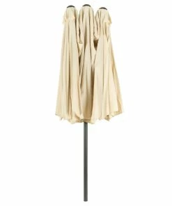 VCM Doppelsonnenschirm XXL Sonnenschirm Creme 4,65m Kurbel Polyester 180g/m² Garten