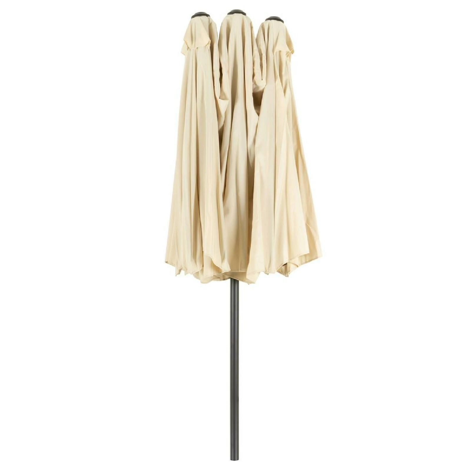 VCM Doppelsonnenschirm XXL Sonnenschirm Creme 4,65m Kurbel Polyester 180g/m² Garten – Bild 6