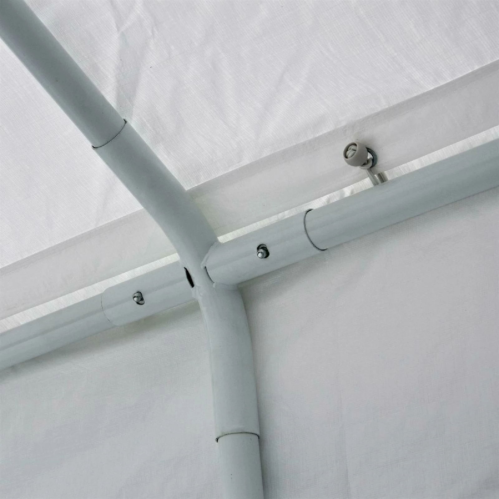 VCM Hochwertiges Festzelt Partyzelt Bierzelt Gartenzelt Pavillon Weiß 4x6 M PE Stahl – Bild 2