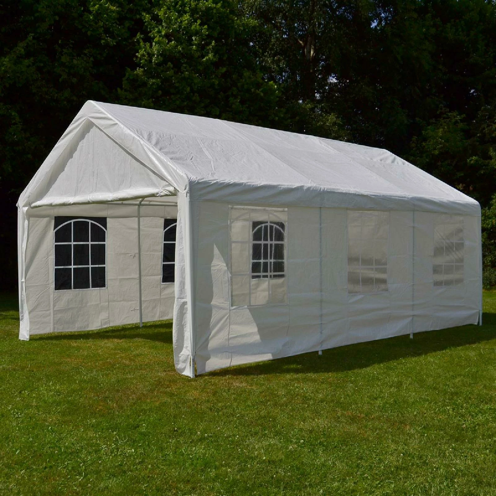 VCM Hochwertiges Festzelt Partyzelt Bierzelt Gartenzelt Pavillon Weiß 4x6 M PE Stahl – Bild 3