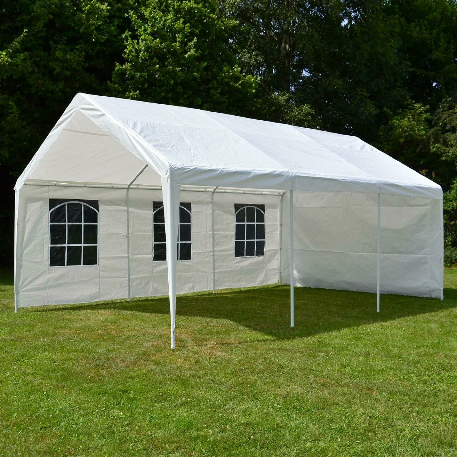 VCM Hochwertiges Festzelt Partyzelt Bierzelt Gartenzelt Pavillon Weiß 4x6 M PE Stahl – Bild 6