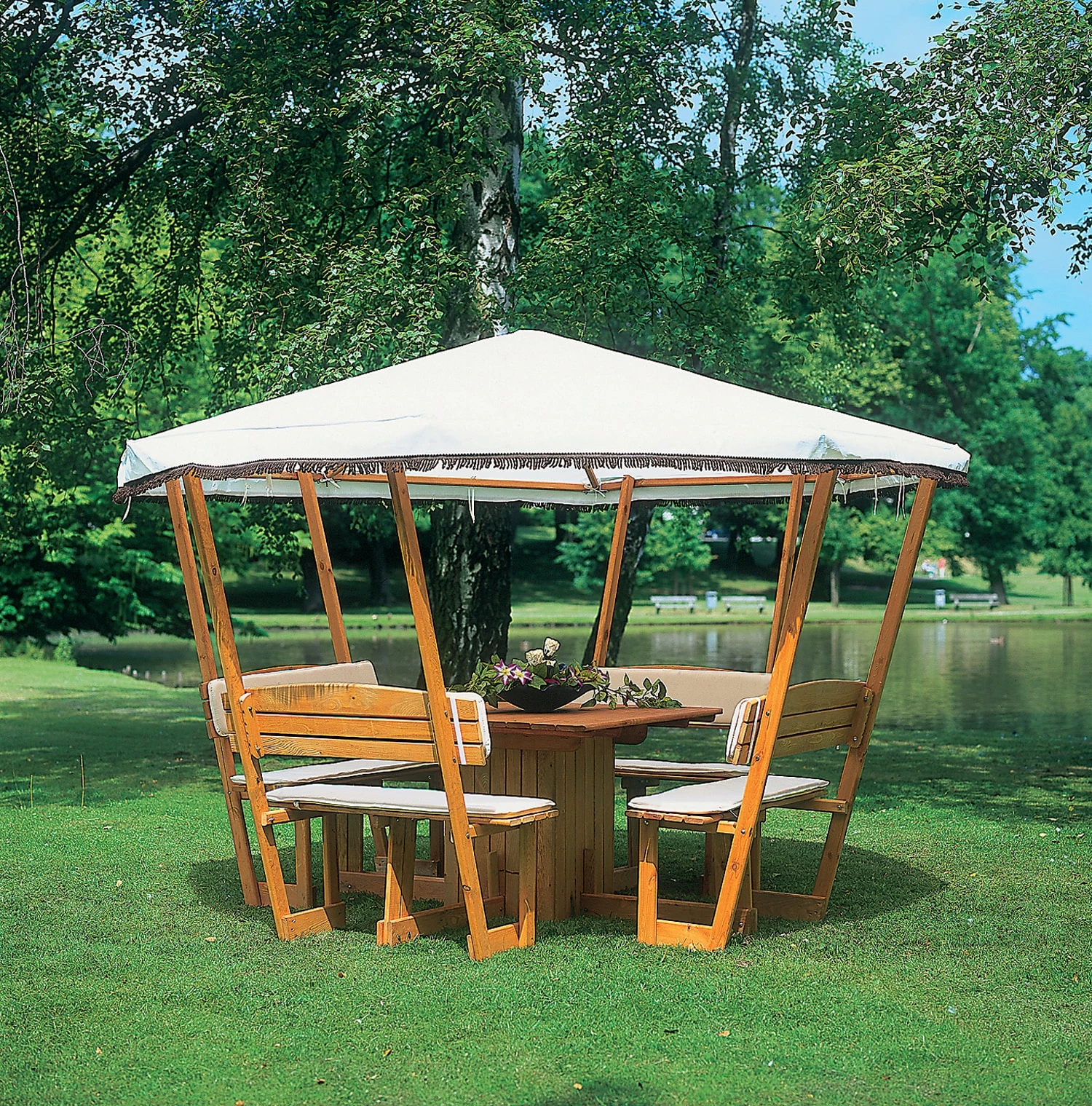 Promadino Pavillon "Rosenheim" Mit Weißem Dach